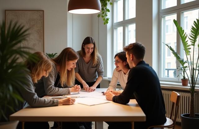 NoirBlanc Interiors team collaborating in Lyon design studio
