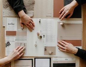 Mood boards and fabric swatches